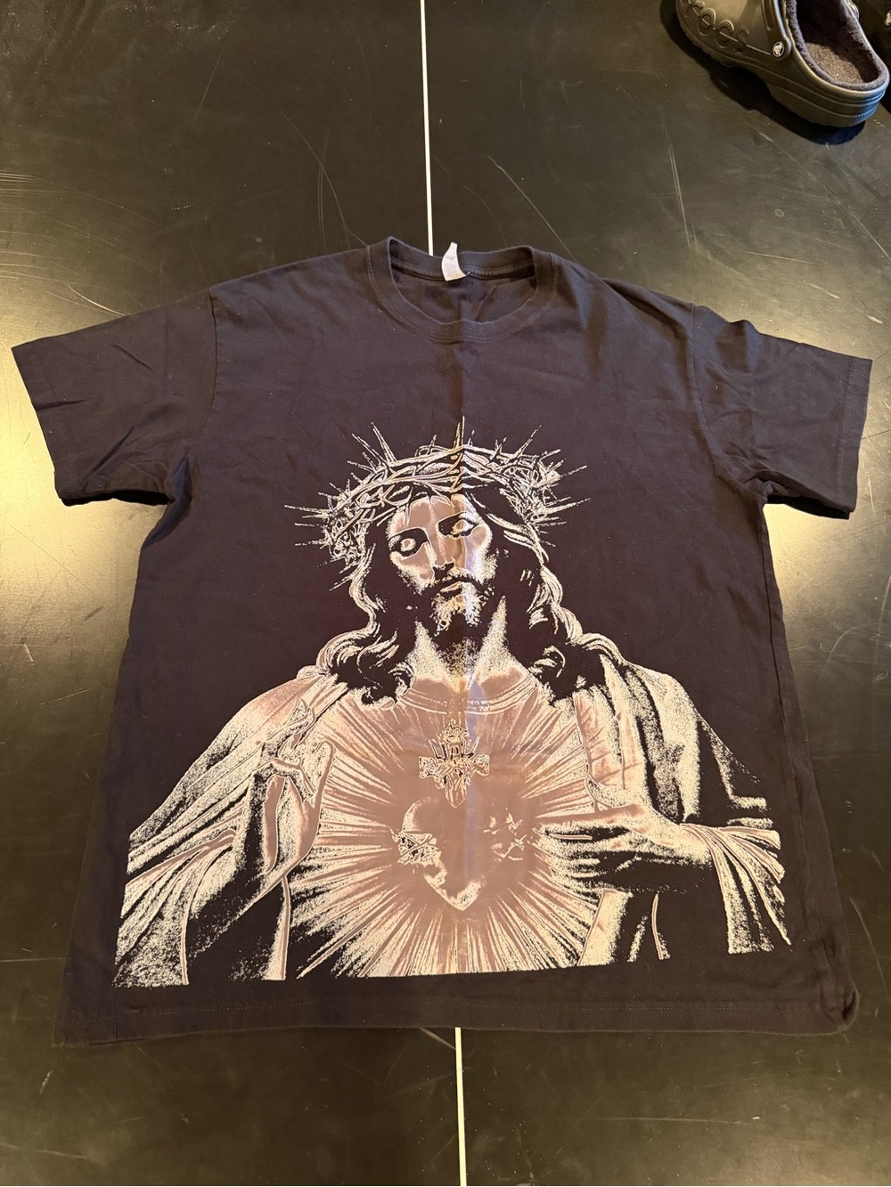 Men's Black Sacred Heart Jesus Graphic Tee